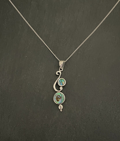 Paua Shell and Silver Pendant image 0