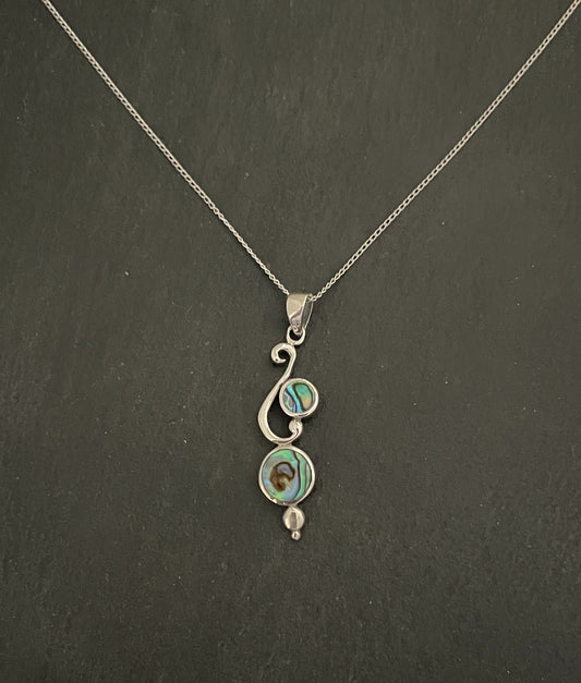 Paua Shell and Silver Pendant image 0