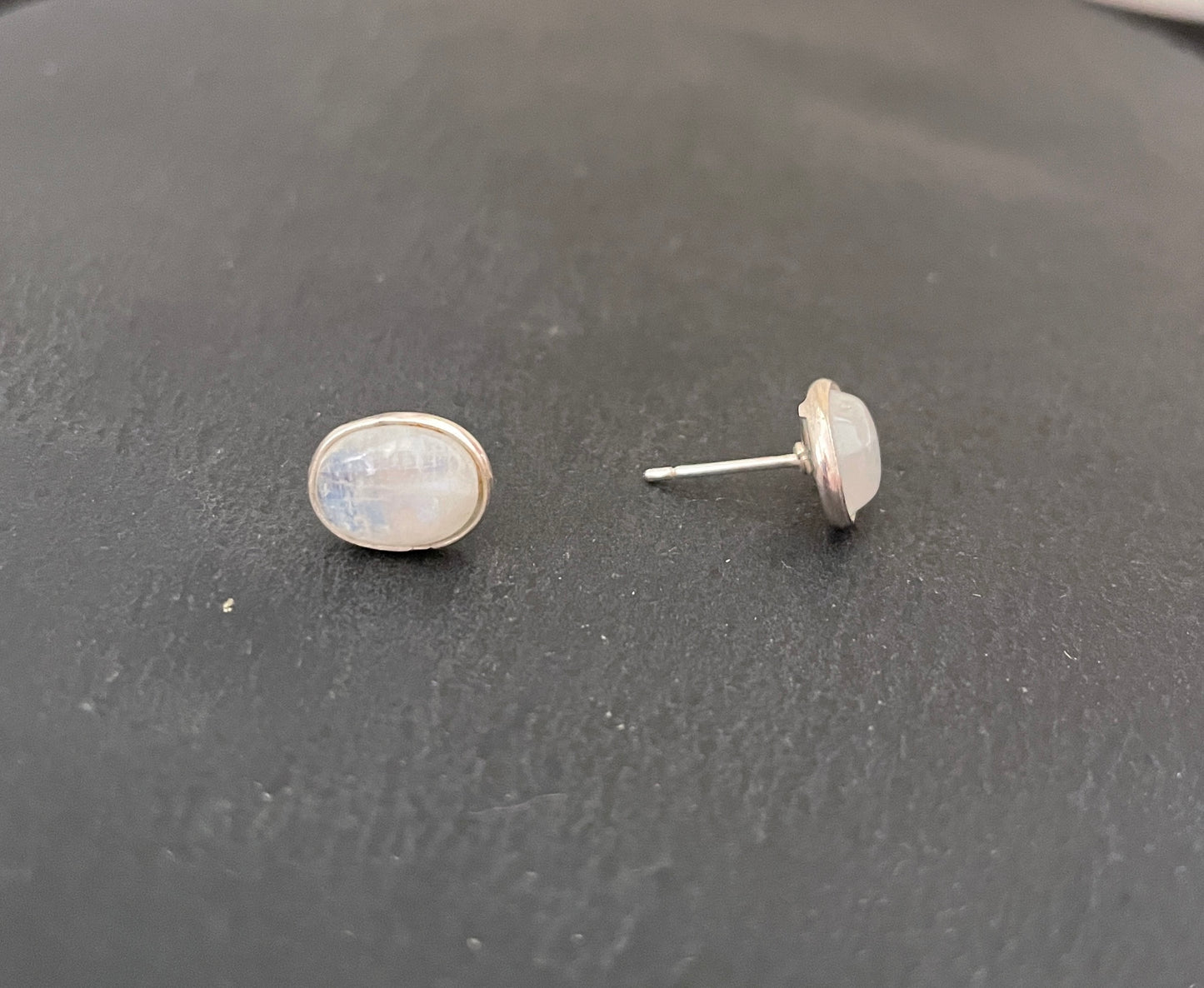 Moonstone Oval Stud Earrings image 1