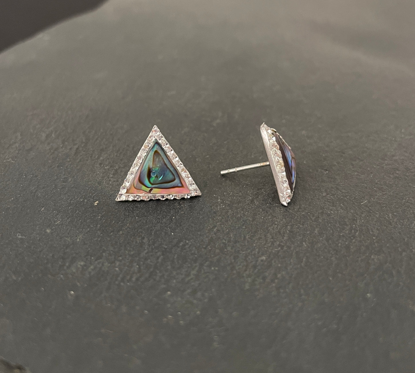 Paua Shell and Cubic Zirconia Studs image 1