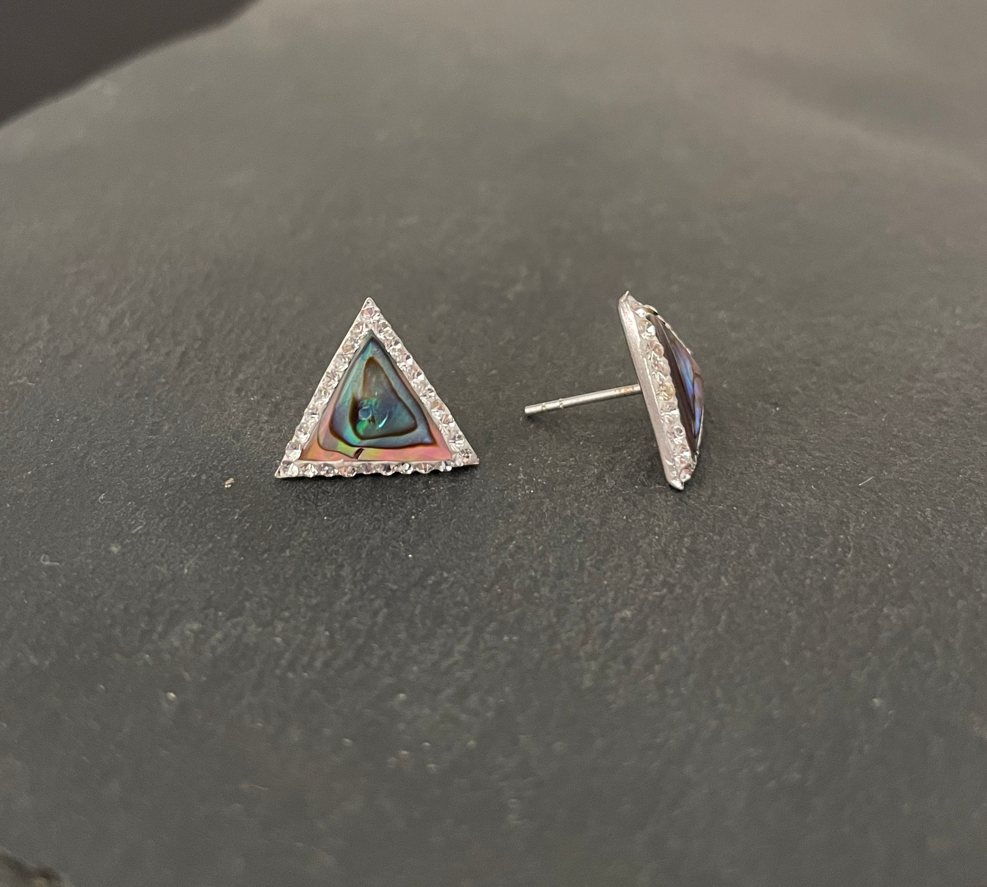 Paua Shell and Cubic Zirconia Studs image 1