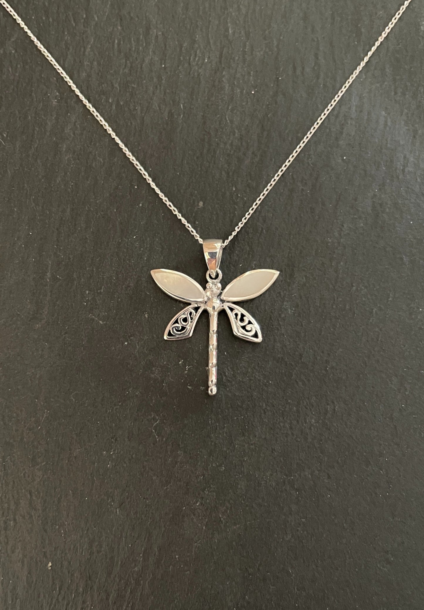 Mother of Pearl Dragonfly Pendant image 0