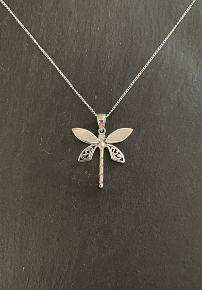 Mother of Pearl Dragonfly Pendant image 0