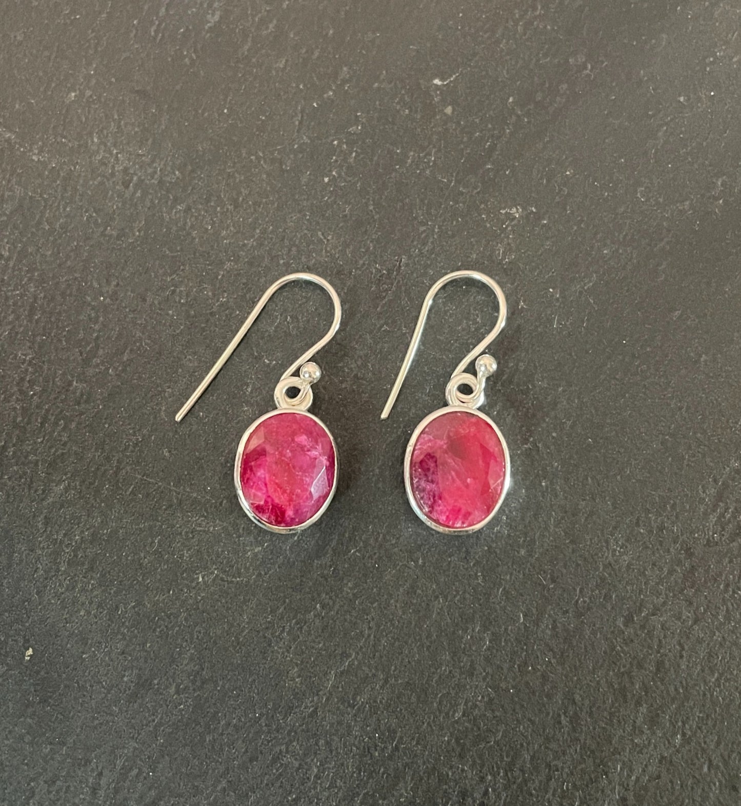 Oval Ruby Drop Earrings image 0