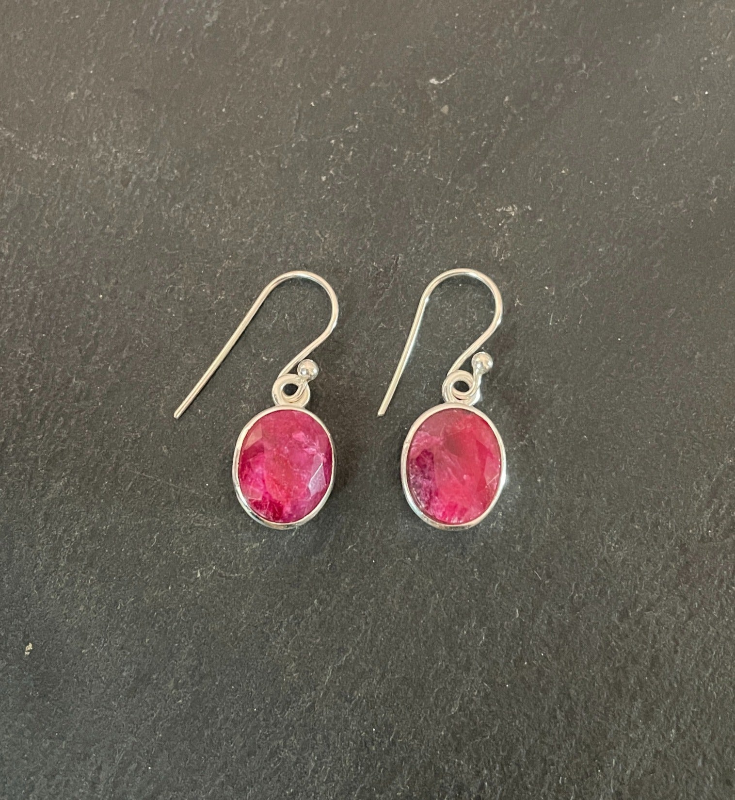 Oval Ruby Drop Earrings image 0