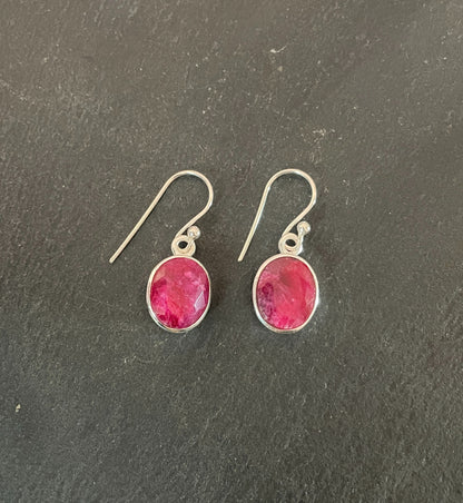 Oval Ruby Drop Earrings image 0