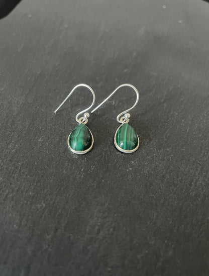 Malachite Teardrop Earrings image 1