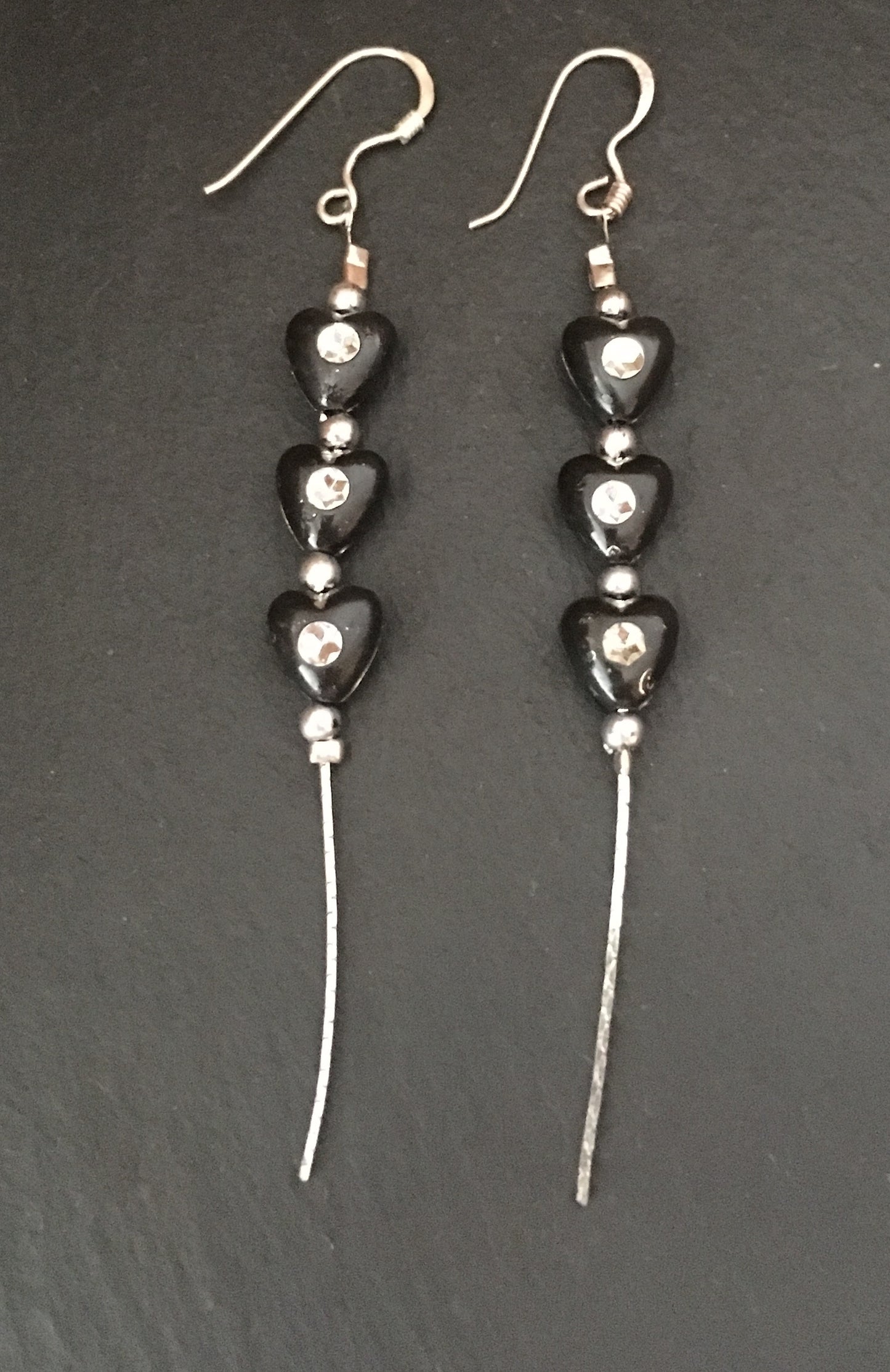 Black Heart Earrings image 0