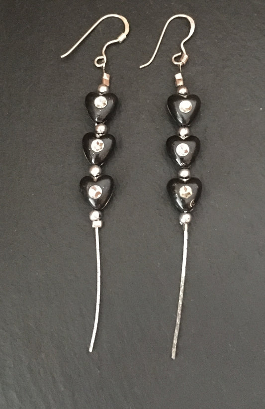 Black Heart Earrings image 0