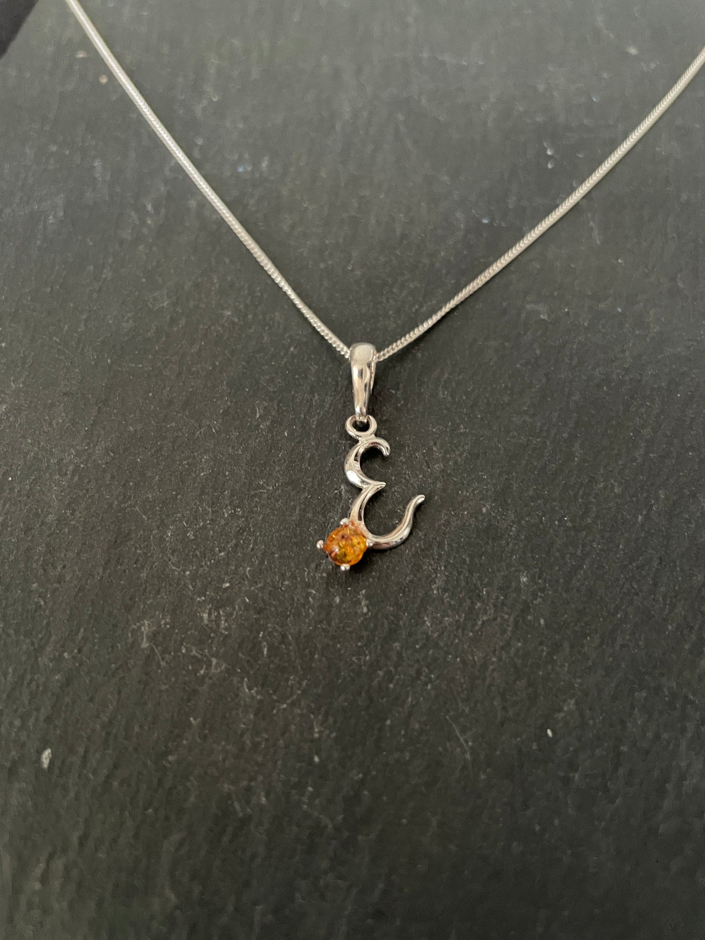 Letter E Amber Pendant image 1