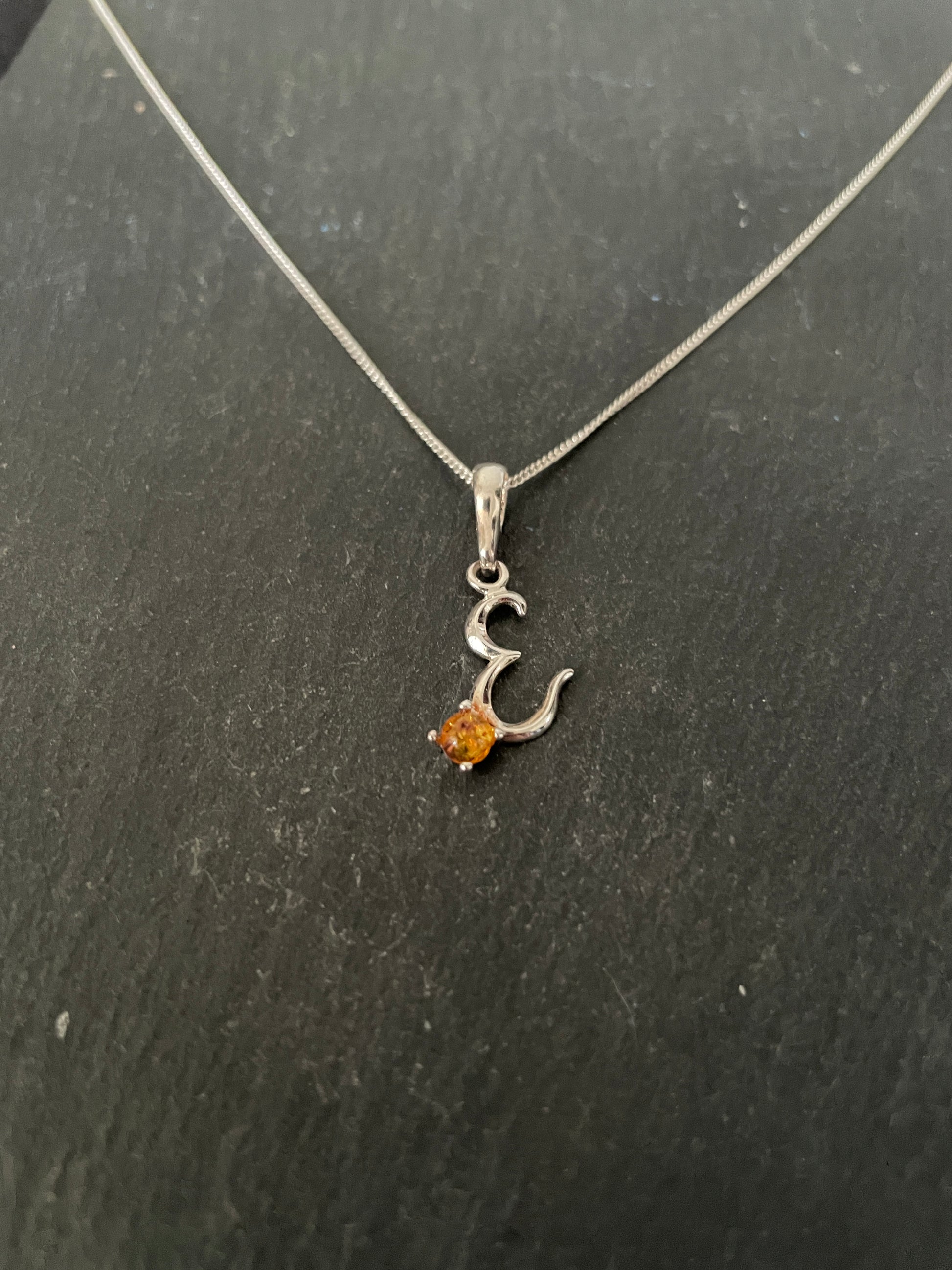 Letter E Amber Pendant image 1