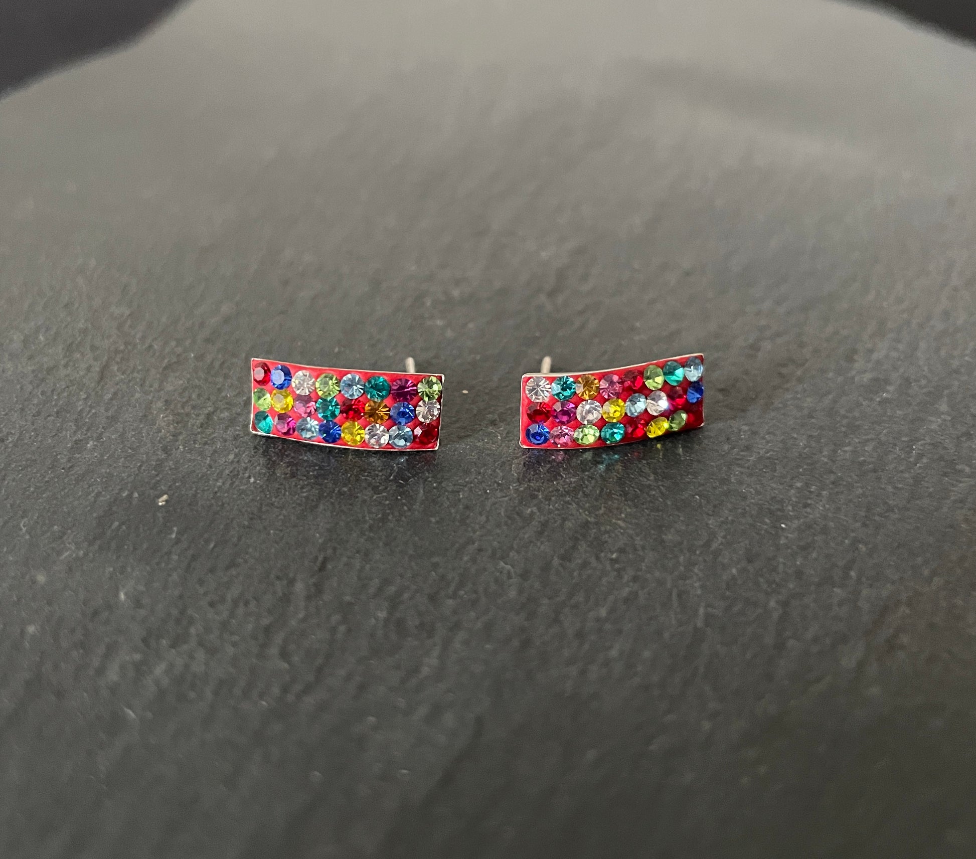 Cubic Zirconia Rectangle Stud Earrings image 2