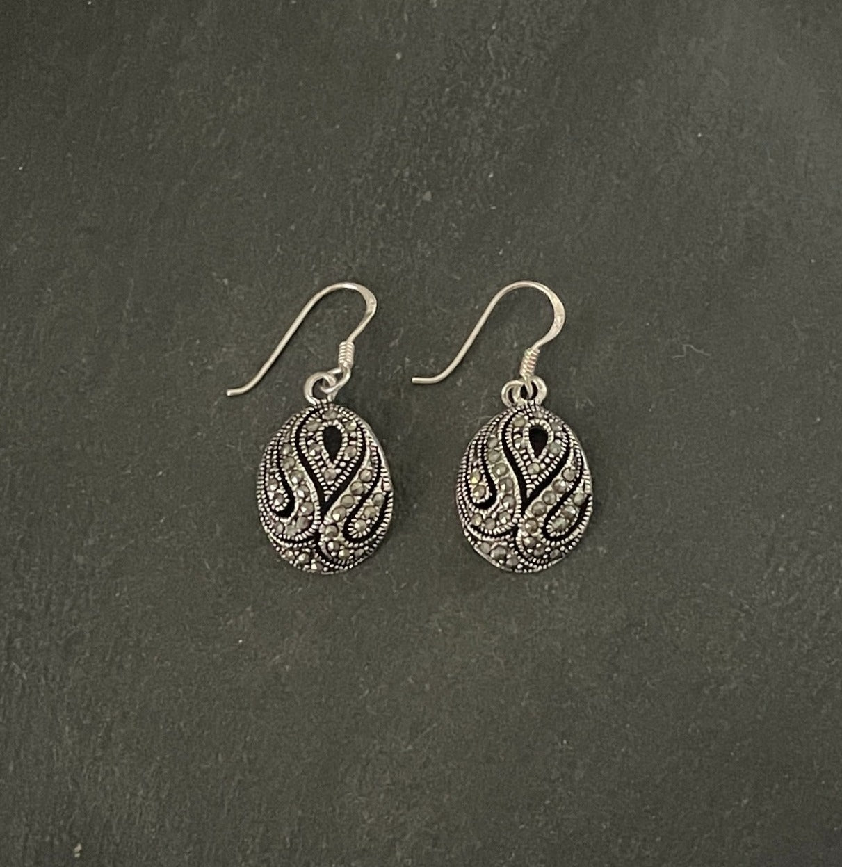 Oval Marcasite Earrings image 0