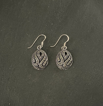 Oval Marcasite Earrings image 0