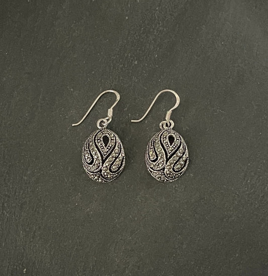 Oval Marcasite Earrings image 0