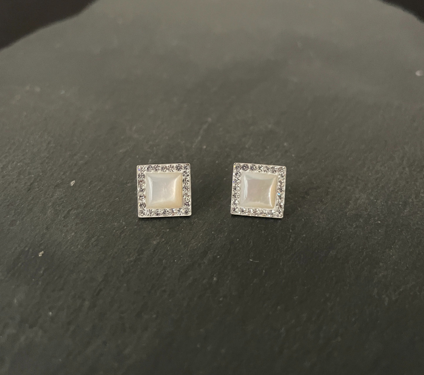 Mother of Pearl and Cubic Zirconia Stud Earrings image 0