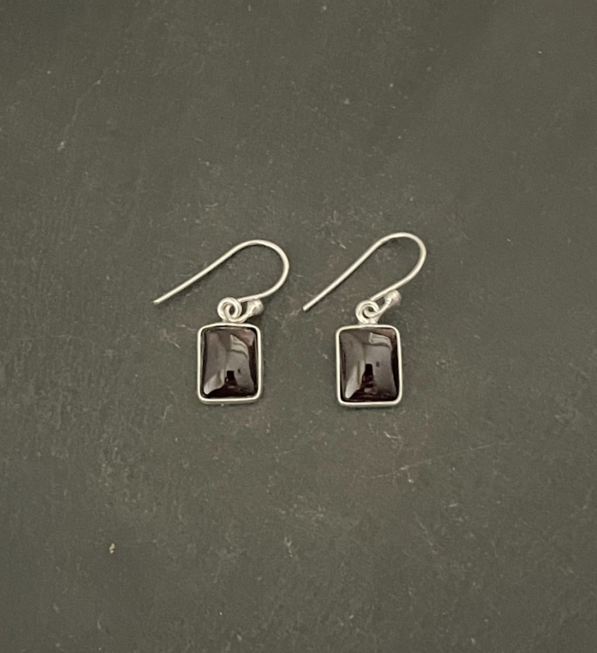 Garnet Rectangle Earrings image 0