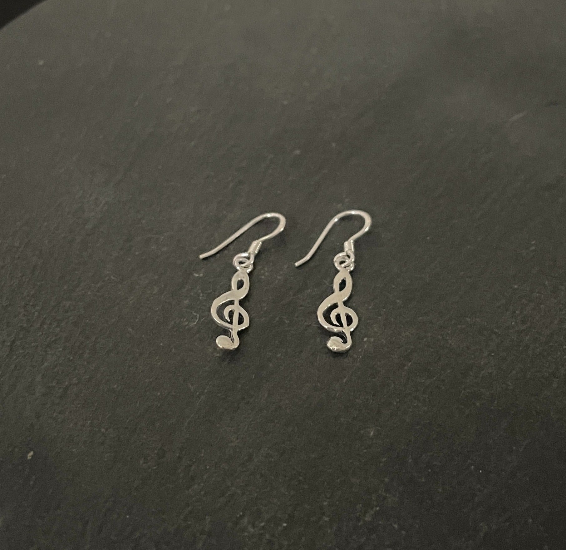 Silver Music Note Earrings image 1