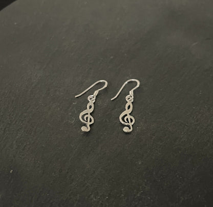 Silver Music Note Earrings image 1