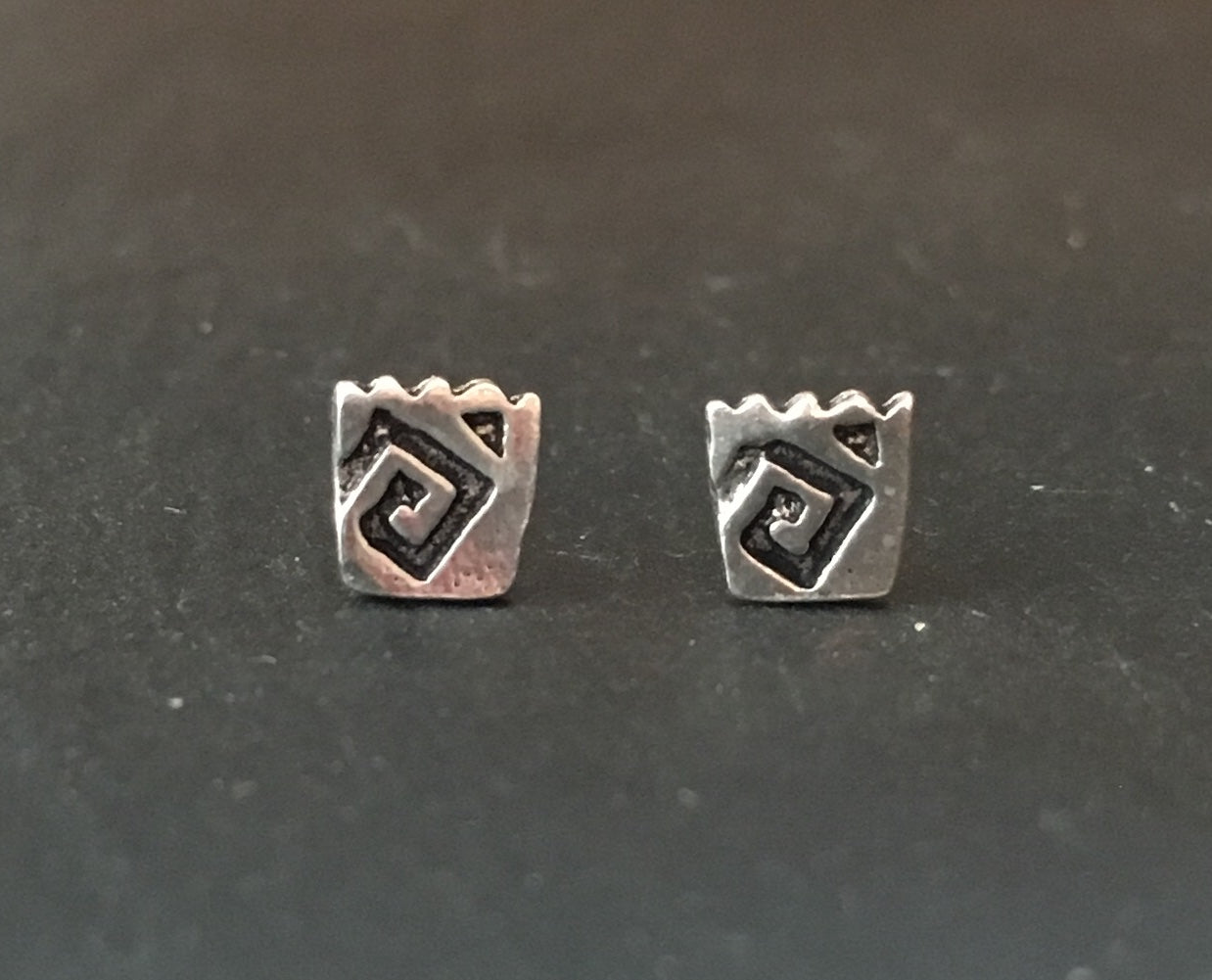 Silver Swirl Stud Earrings image 0