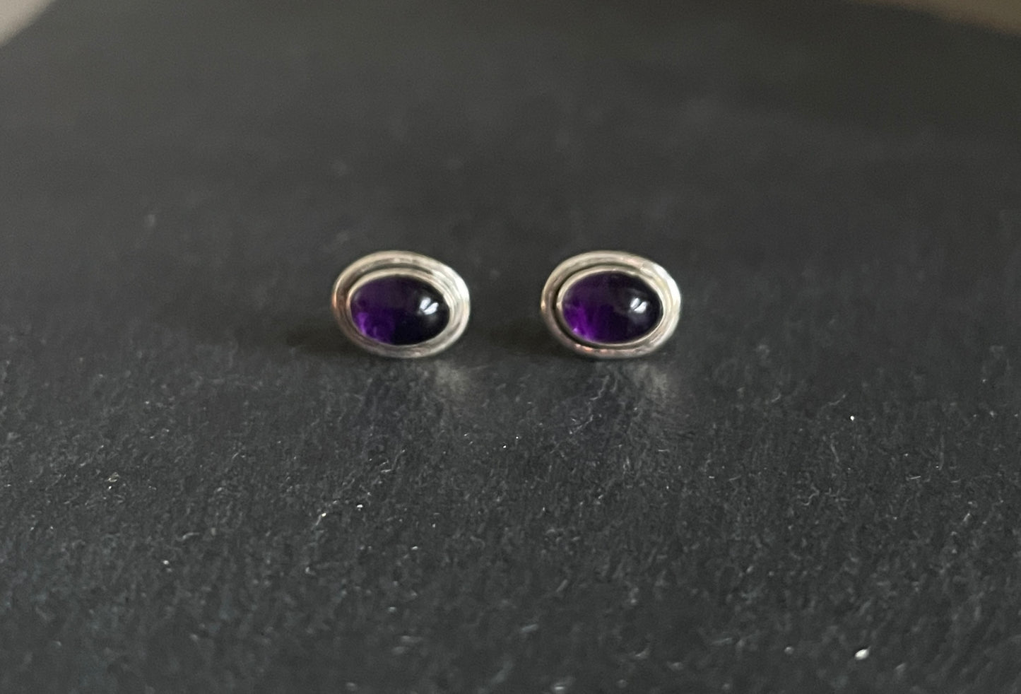 Amethyst Oval Stud Earrings image 0
