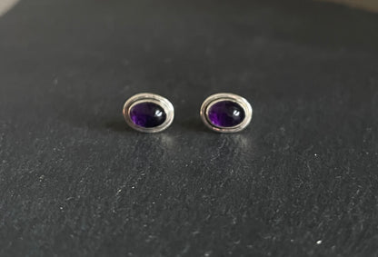 Amethyst Oval Stud Earrings image 0