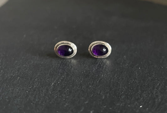 Amethyst Oval Stud Earrings image 0