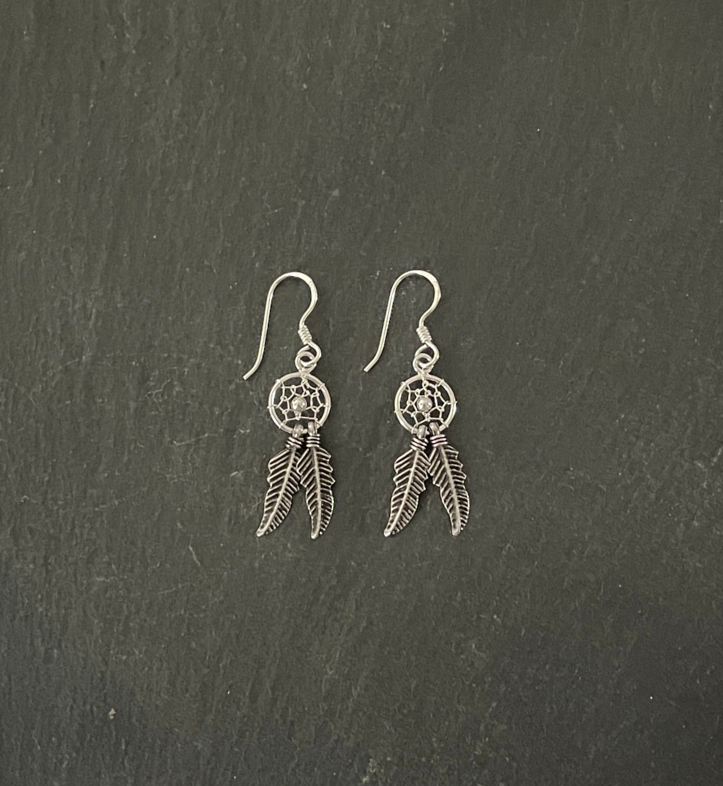 Silver Dreamcatcher Earrings image 0