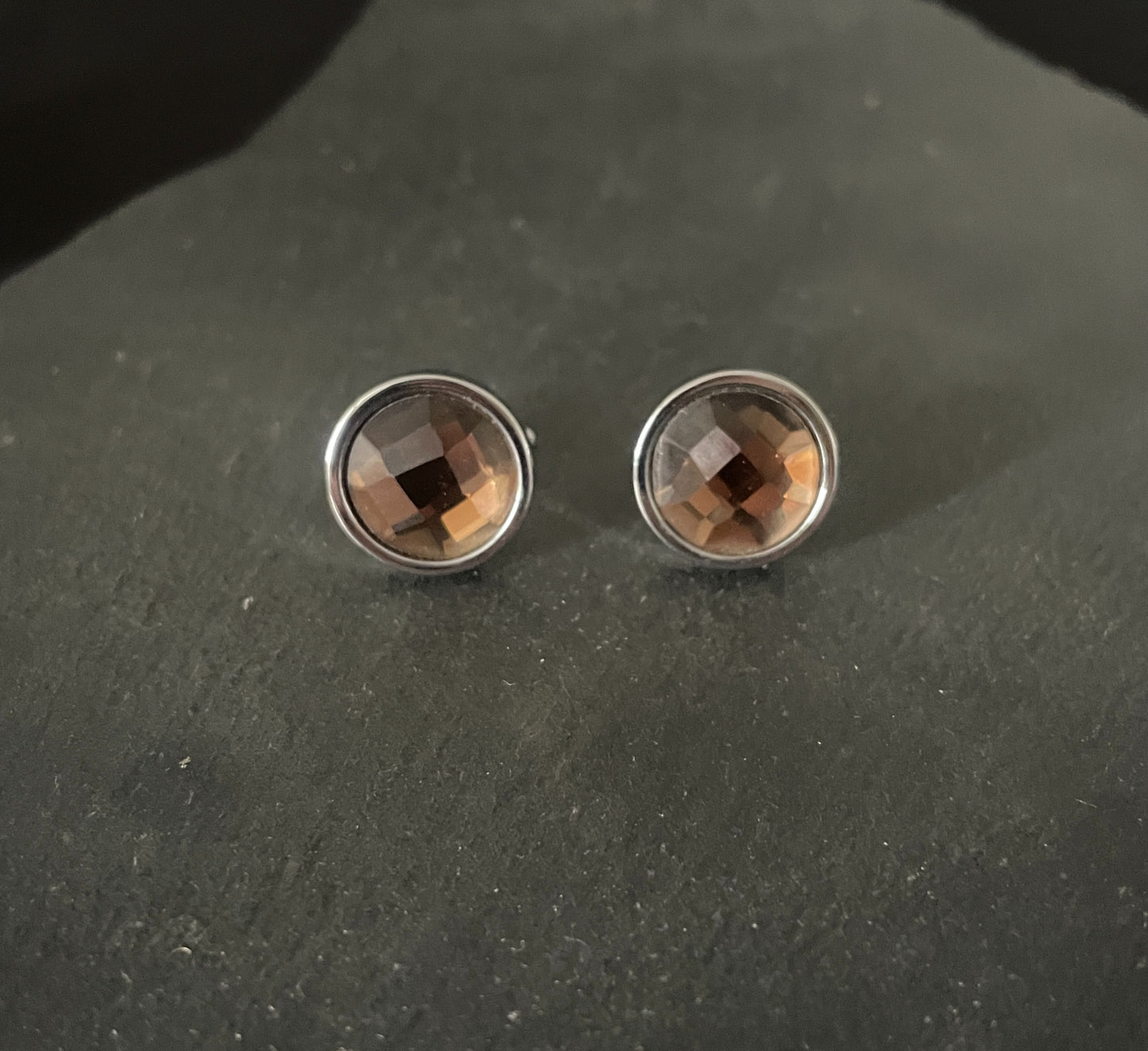 Round Brown Cufflinks image 0