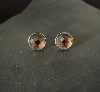 Round Brown Cufflinks image 0