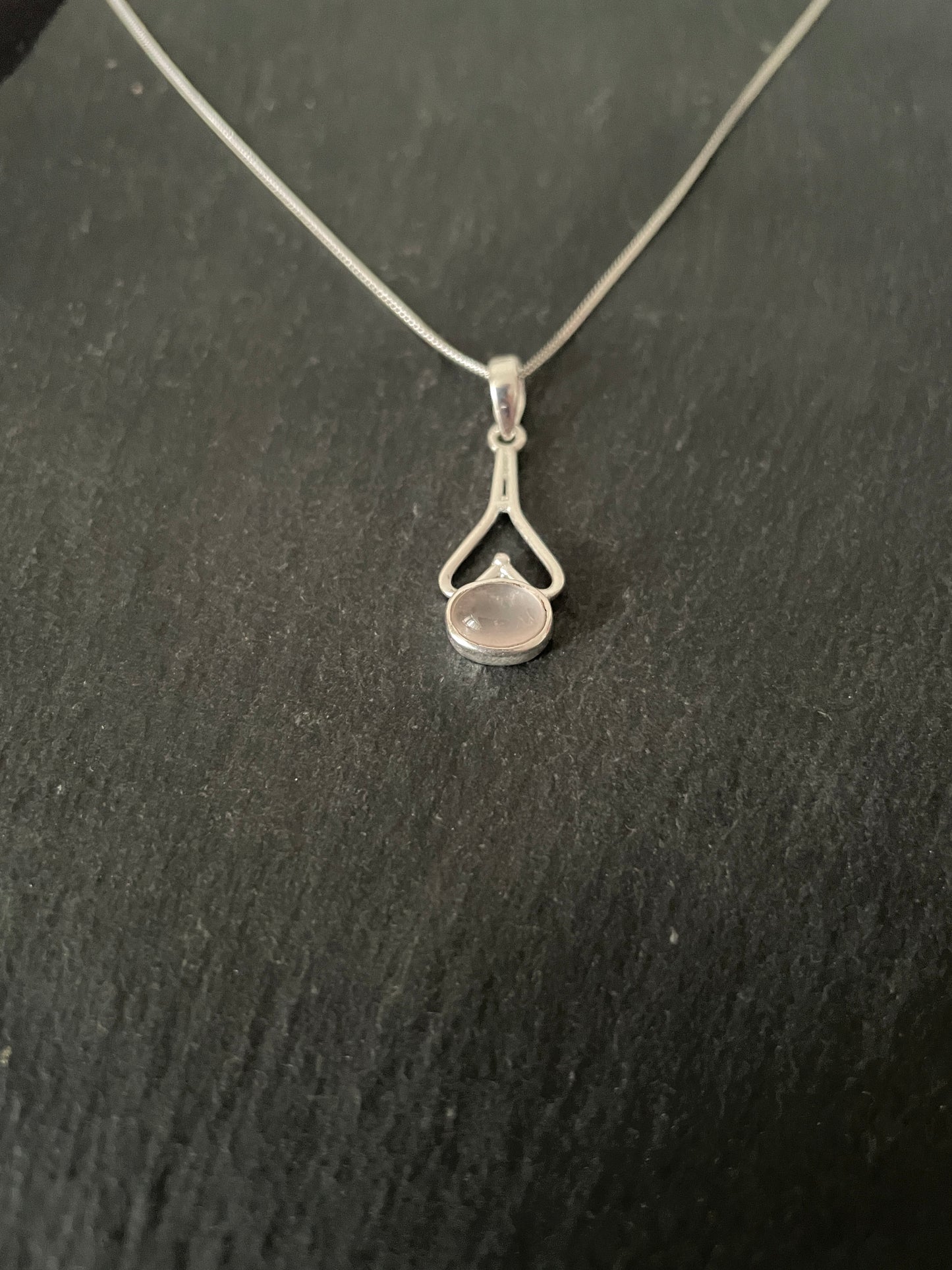 Rose Quartz and Silver Pendant image 1