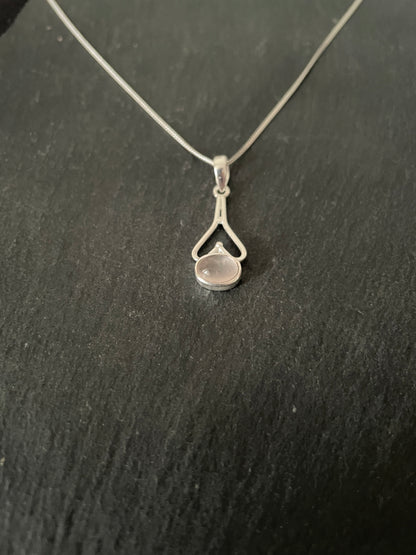 Rose Quartz and Silver Pendant image 1