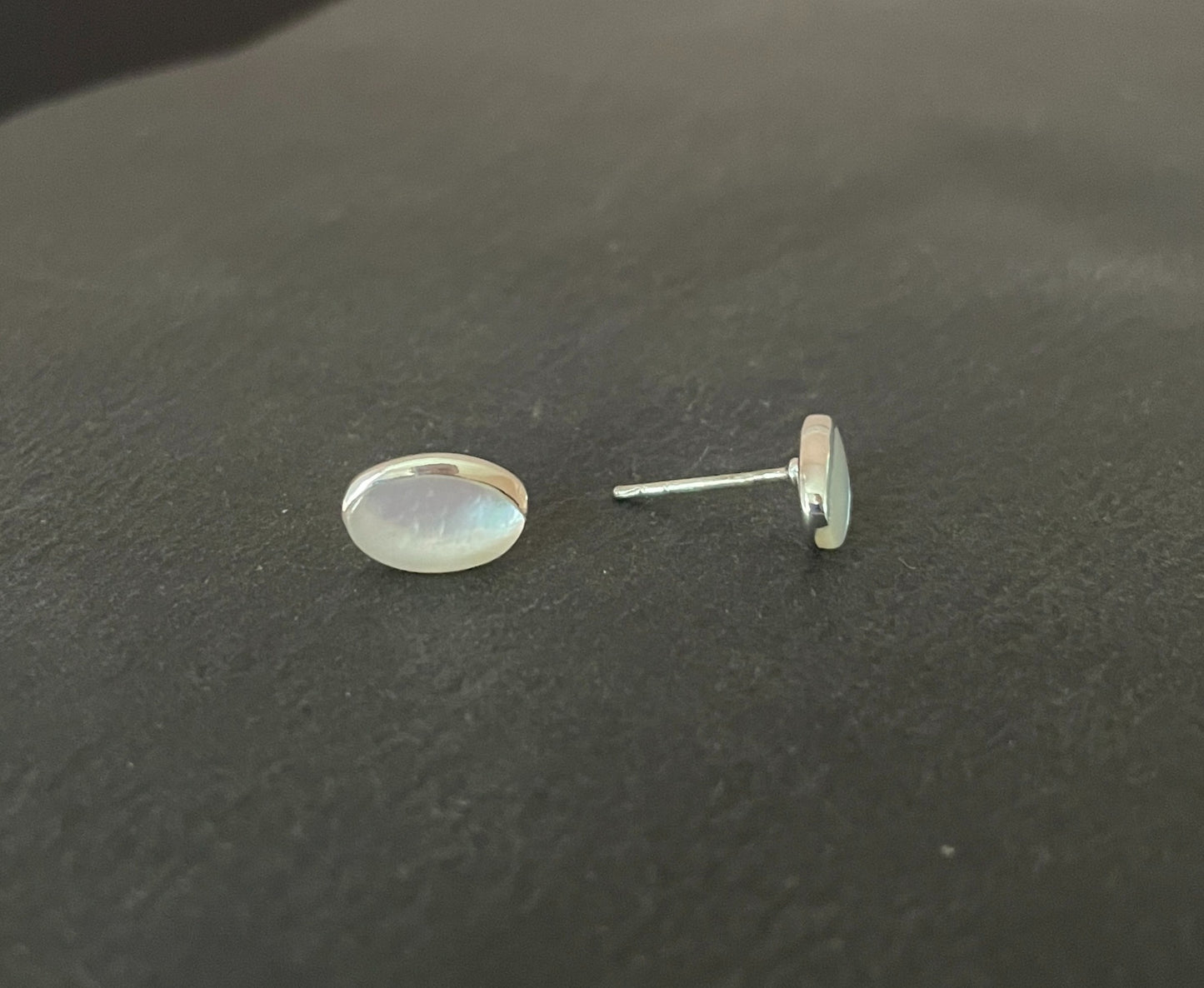 Mother of Pearl Oval Stud Earrings image 1