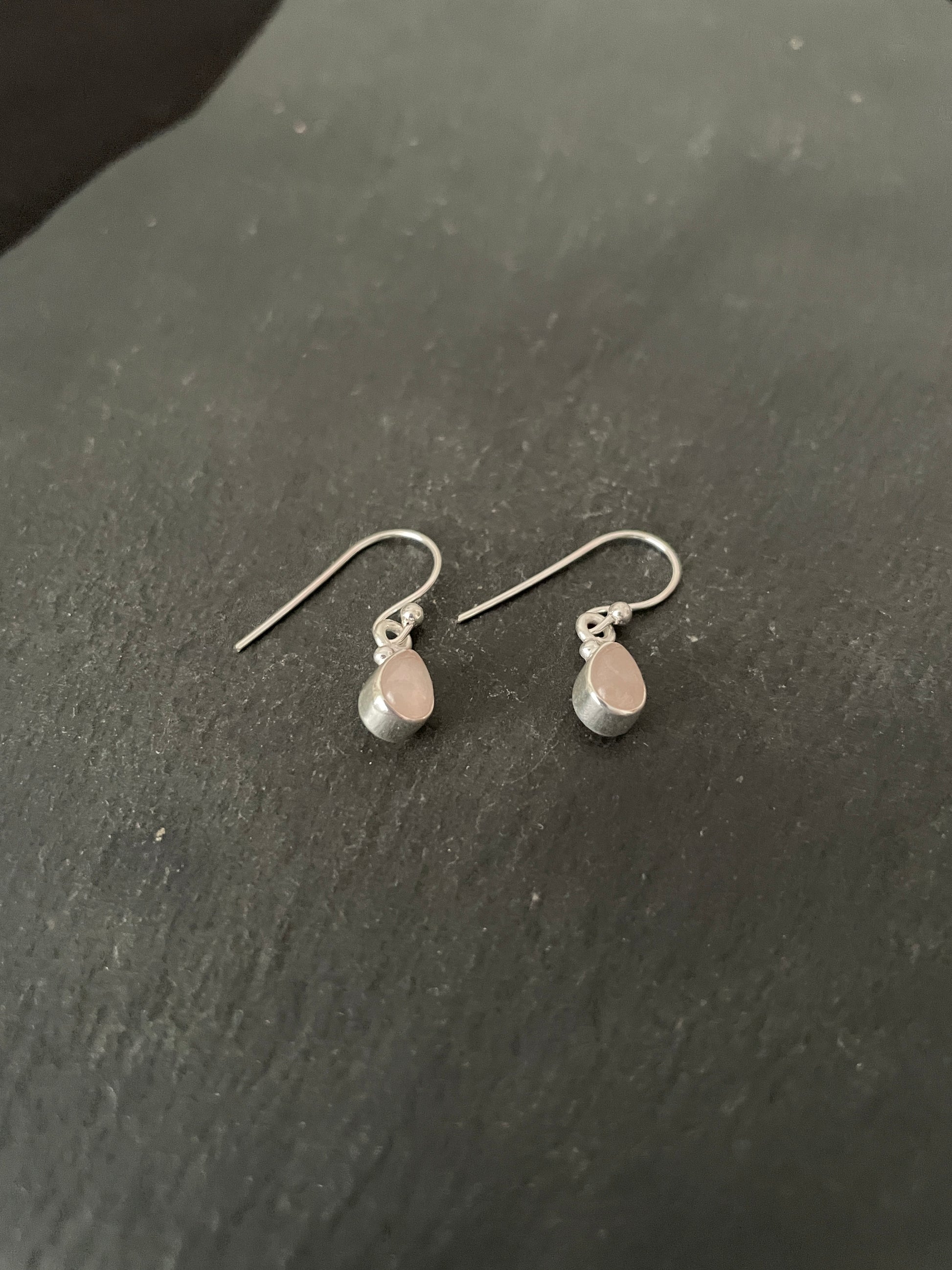 Rose Quartz and Silver Earrings image 1