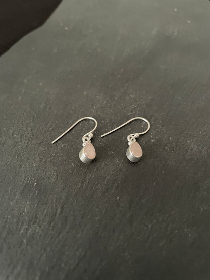 Rose Quartz and Silver Earrings image 1