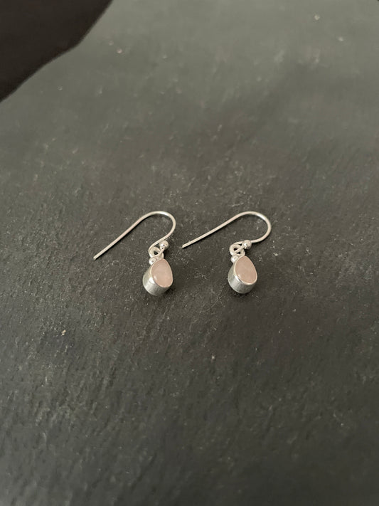 Rose Quartz and Silver Earrings image 1