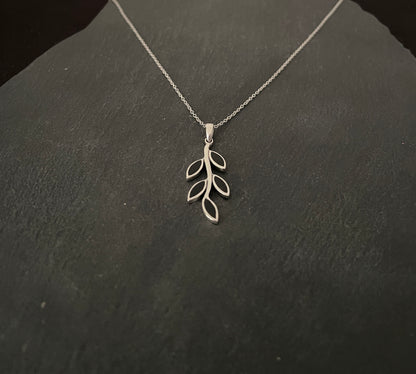 Black Onyx Leaf Pendant image 1