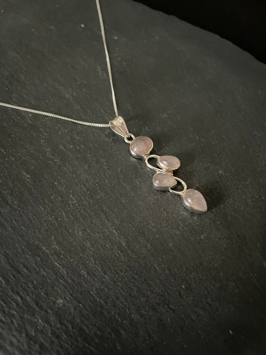 Rose Quartz and Silver Pendant image 1