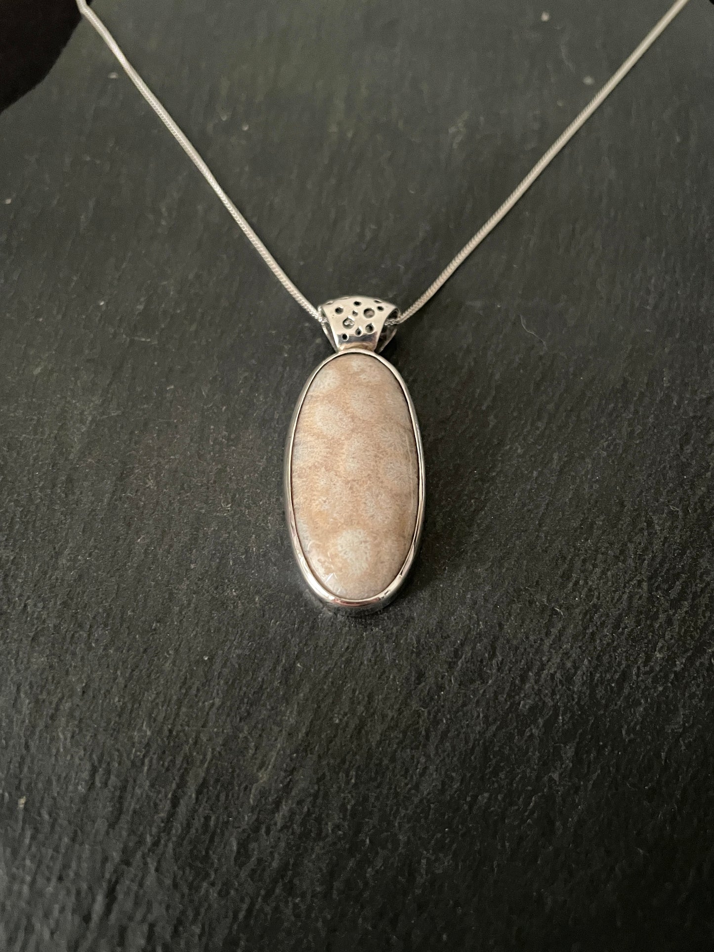 Fossiliferous Limestone Oval Pendant image 1