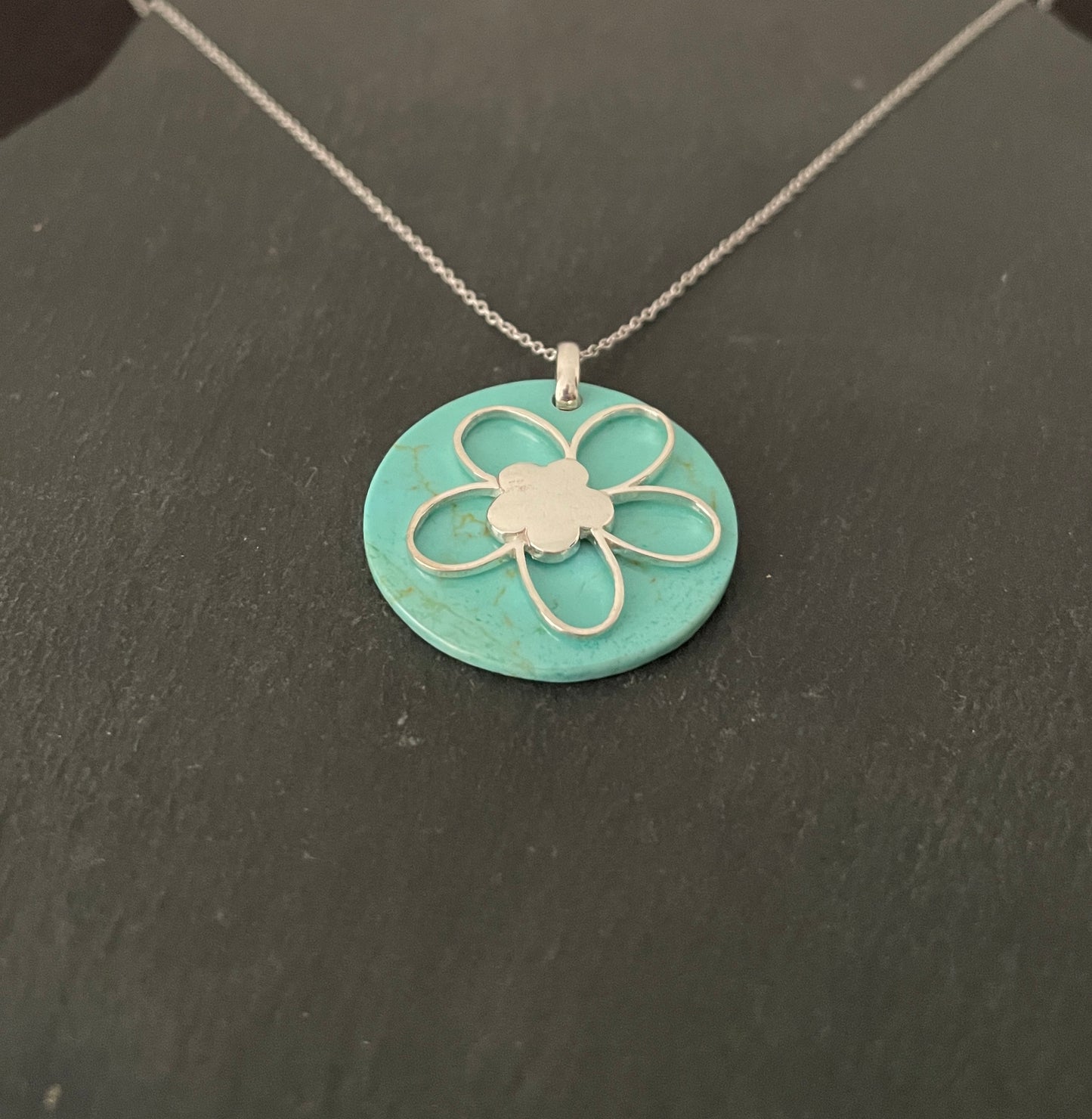 Turquoise Flower Pendant image 1