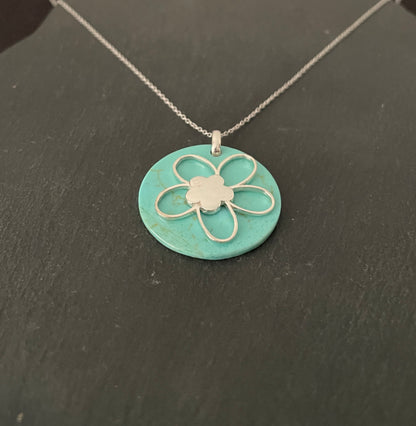 Turquoise Flower Pendant image 1