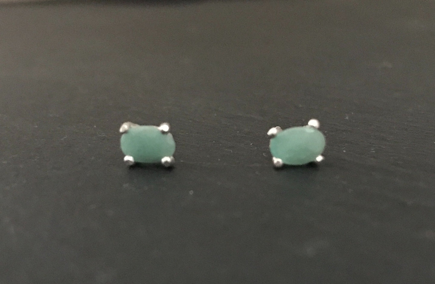 Oval Emerald Stud Earrings image 0