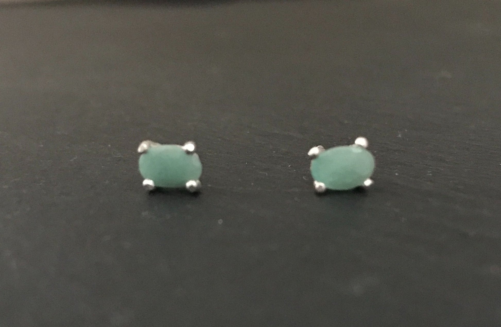 Oval Emerald Stud Earrings image 0