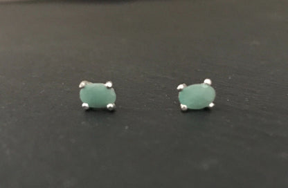 Oval Emerald Stud Earrings image 0