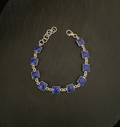 Square Lapis Lazuli Bracelet image 1