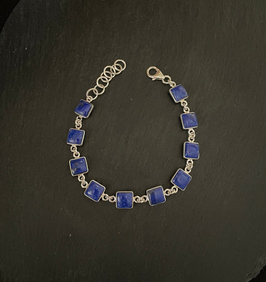 Square Lapis Lazuli Bracelet image 1