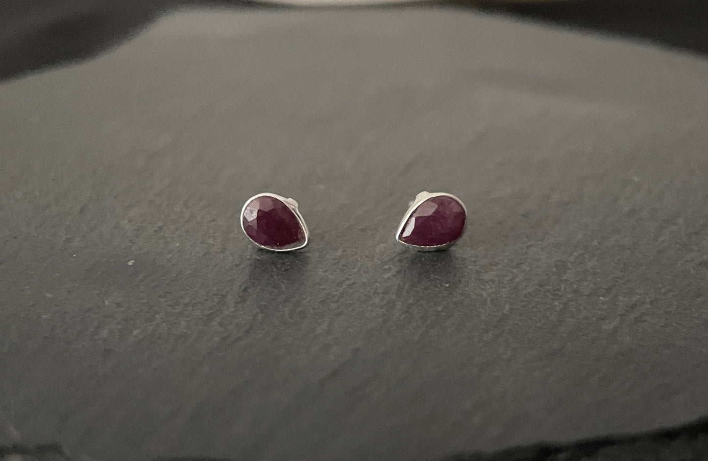 Ruby Teardrop Studs image 0