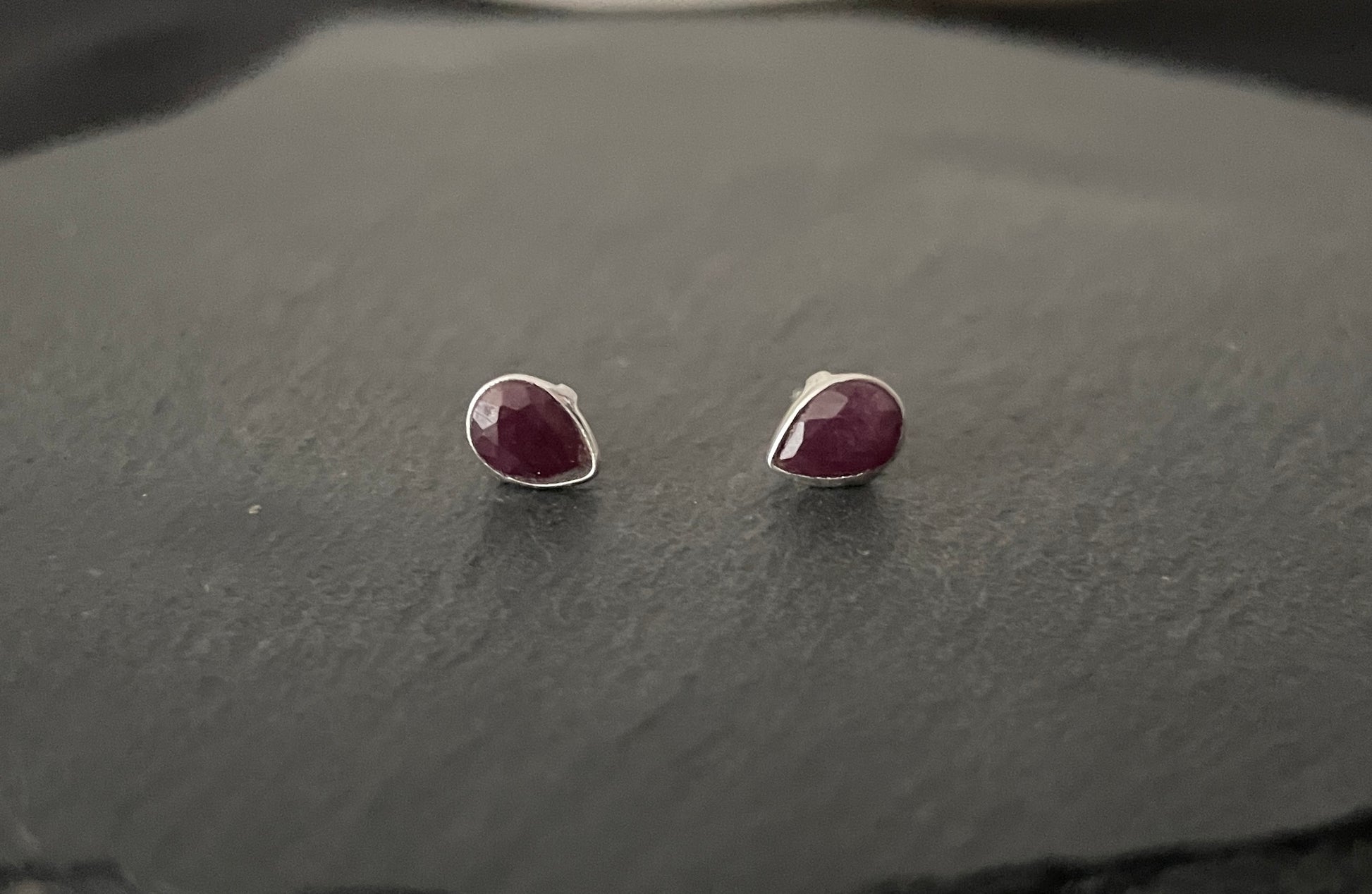 Ruby Teardrop Studs image 0