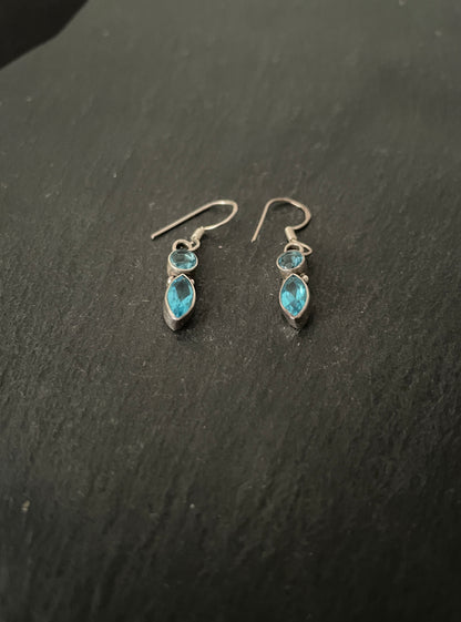 Blue Topaz and Silver Earrings image 1