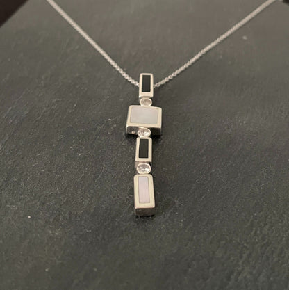 Black Onyx and Mother of Pearl Pendant image 1